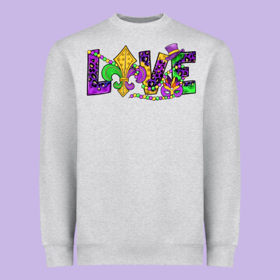 Mardi Gras Love Heavyweight Sweatshirt Designed By Jahusdesignshop