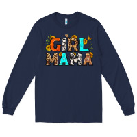 Navy girl mama Long Sleeve Tee - LillyAllenDesigns