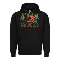 Black traveler Zipper Hoodie - JahusDesignShop