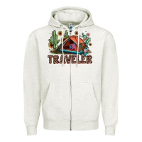 Oatmeal Heather traveler Zipper Hoodie - JahusDesignShop