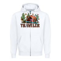 White traveler Zipper Hoodie - JahusDesignShop