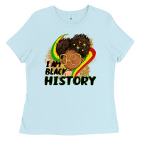 Baby Blue I am black history Ladies Tee - FaDigitalArtStudio