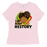 Bubblegum Pink I am black history Ladies Tee - FaDigitalArtStudio