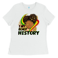 White I am black history Ladies Tee - FaDigitalArtStudio