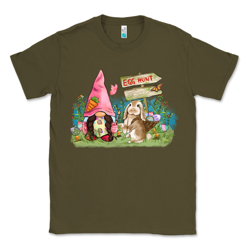 Easter Gnome And Rabbit Egg Hunt  Easter Day Classic Tee by CowGirlArtShop | Teevron