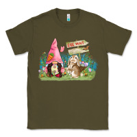 Army Green Easter gnome and rabbit egg hunt  Easter Day Classic Tee - CowGirlArtShop