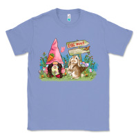 Colony Blue Easter gnome and rabbit egg hunt  Easter Day Classic Tee - CowGirlArtShop