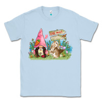 Dusty Blue Easter gnome and rabbit egg hunt  Easter Day Classic Tee - CowGirlArtShop