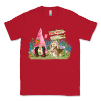 Red Easter gnome and rabbit egg hunt  Easter Day Classic Tee - CowGirlArtShop