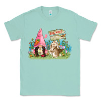 Seafoam Easter gnome and rabbit egg hunt  Easter Day Classic Tee - CowGirlArtShop