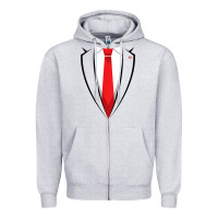 Heather Grey halloween trump suit shirt us president easy costume t shirt Zipper Hoodie - baoMotion