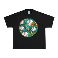 Black baseball with sunflower round earrings Urban Heavy Tee - BundleAndBundleShop