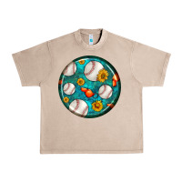 French Oak baseball with sunflower round earrings Urban Heavy Tee - BundleAndBundleShop