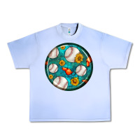 Grape Ice baseball with sunflower round earrings Urban Heavy Tee - BundleAndBundleShop