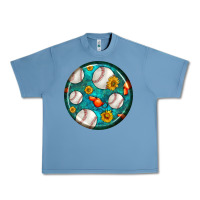 Pebble Blue baseball with sunflower round earrings Urban Heavy Tee - BundleAndBundleShop