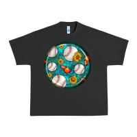 Pigment Black baseball with sunflower round earrings Urban Heavy Tee - BundleAndBundleShop