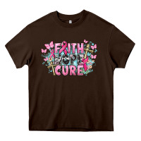 Chocolate Brown Faith hope cure Cancer Awareness Heavy Core Tee - HowdyJamesFarm