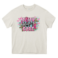 Cream Faith hope cure Cancer Awareness Heavy Core Tee - HowdyJamesFarm