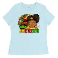 Baby Blue Little miss Juneteenth Ladies Tee - FaDigitalArtStudio