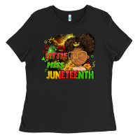Black Little miss Juneteenth Ladies Tee - FaDigitalArtStudio