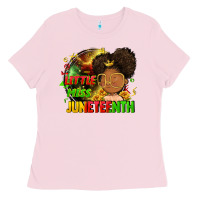 Bubblegum Pink Little miss Juneteenth Ladies Tee - FaDigitalArtStudio