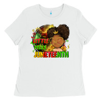 White Little miss Juneteenth Ladies Tee - FaDigitalArtStudio