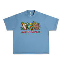 Pebble Blue Happy Easter With Western Eggs And Sunflowers Urban Heavy Tee - RanaPortraitStore