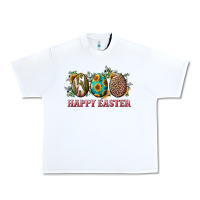 White Happy Easter With Western Eggs And Sunflowers Urban Heavy Tee - RanaPortraitStore