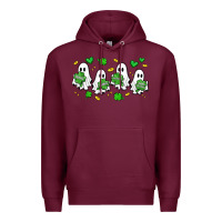 Burgundy clover ghostie st.patrick's day Premium Hoodie - Artiststas
