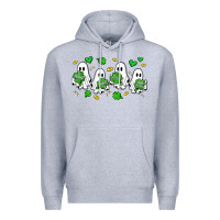 Heather Grey clover ghostie st.patrick's day Premium Hoodie - Artiststas