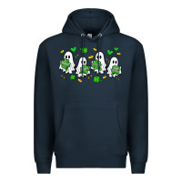 Navy clover ghostie st.patrick's day Premium Hoodie - Artiststas