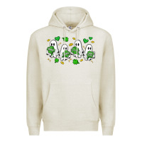Oatmeal Heather clover ghostie st.patrick's day Premium Hoodie - Artiststas