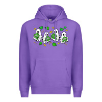 Purple clover ghostie st.patrick's day Premium Hoodie - Artiststas