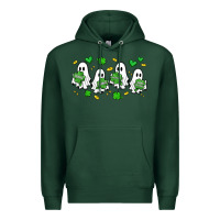 Sports Green clover ghostie st.patrick's day Premium Hoodie - Artiststas