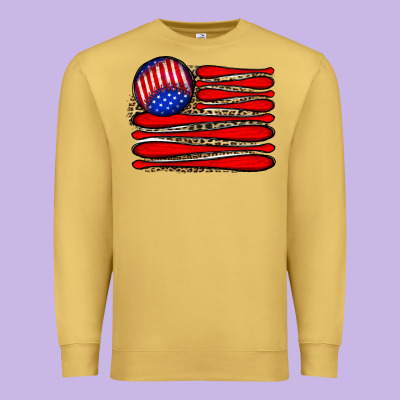 Leopard Baseball Flag5 Premium Sweatshirt Designed By Jahusdesignshop