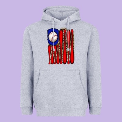 Leopard Baseball Flag Heavyweight Hoodie Designed By Jahusdesignshop