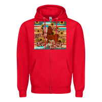 Red football hereford sunflower tumbler Zipper Hoodie - JahusDesignShop