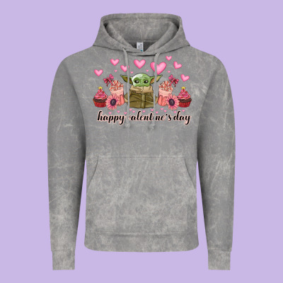 Happy Valentines Day Yoda Vintage Hoodie Designed By Cowhidedigitalart