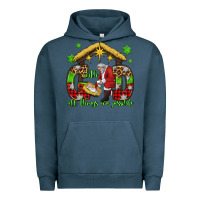Pigment Midnight Navy with god all things are possible santa baby jesus Urban Hoodie - Jasminsmagicworld