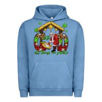 Pigment Pebble Blue with god all things are possible santa baby jesus Urban Hoodie - Jasminsmagicworld