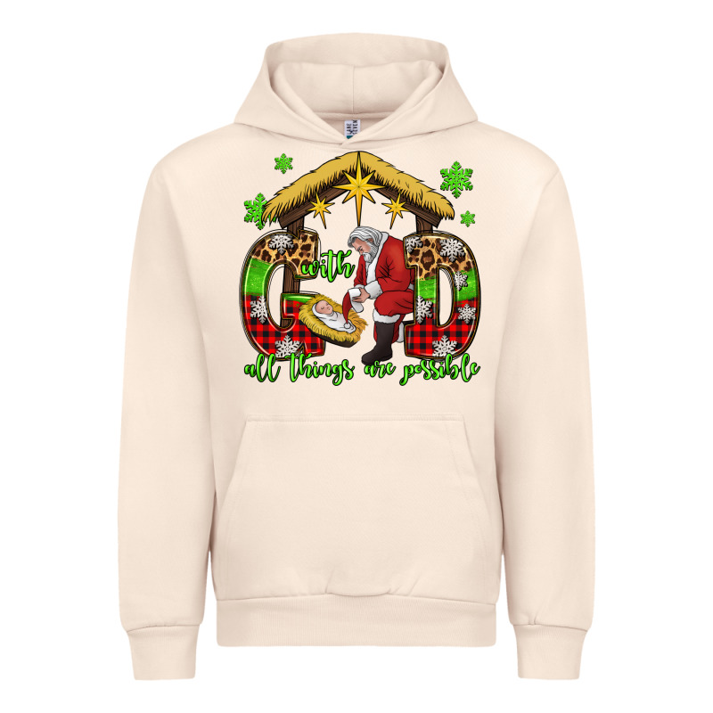 With God All Things Are Possible Santa Baby Jesus Urban Hoodie by Jasminsmagicworld | Teevron