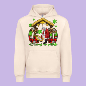 With God All Things Are Possible Santa Baby Jesus Urban Hoodie Designed By Jasminsmagicworld