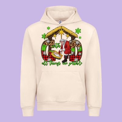 With God All Things Are Possible Santa Baby Jesus Urban Hoodie Designed By Jasminsmagicworld