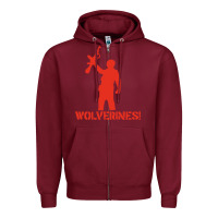 Burgundy red dawn wolverines Zipper Hoodie - baoMotion