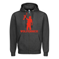 Charcoal Heather red dawn wolverines Zipper Hoodie - baoMotion