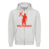 Dove Grey red dawn wolverines Zipper Hoodie - baoMotion