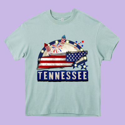 Tennessee 4th Of July Heavy Core Tee Designed By Cowgirlartshop