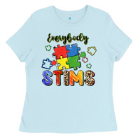 Baby Blue Everybody stims Ladies Tee - FaDigitalArtStudio