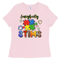 Bubblegum Pink Everybody stims Ladies Tee - FaDigitalArtStudio