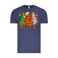 Vintage Denim Tis' The Season Basketball Christmas Cakes Vintage Tee - BundleAndBundleShop